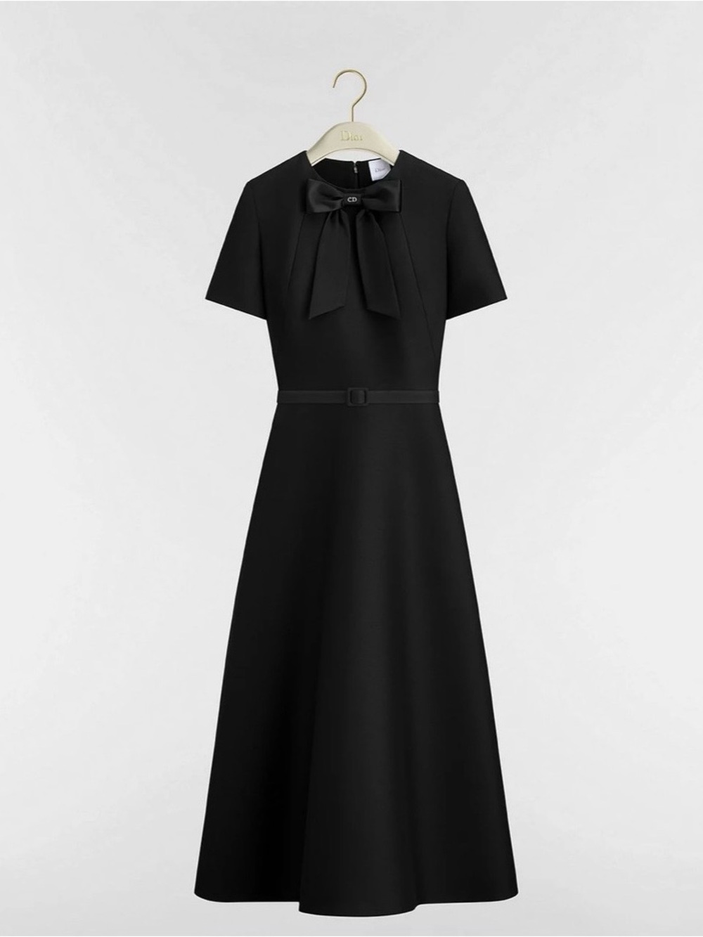 Dior Black Bow-Accent Midi Dress